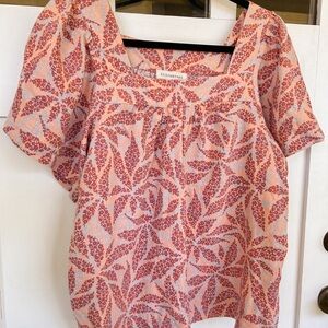 EcoThreads Pink Floral Smocked Tunic